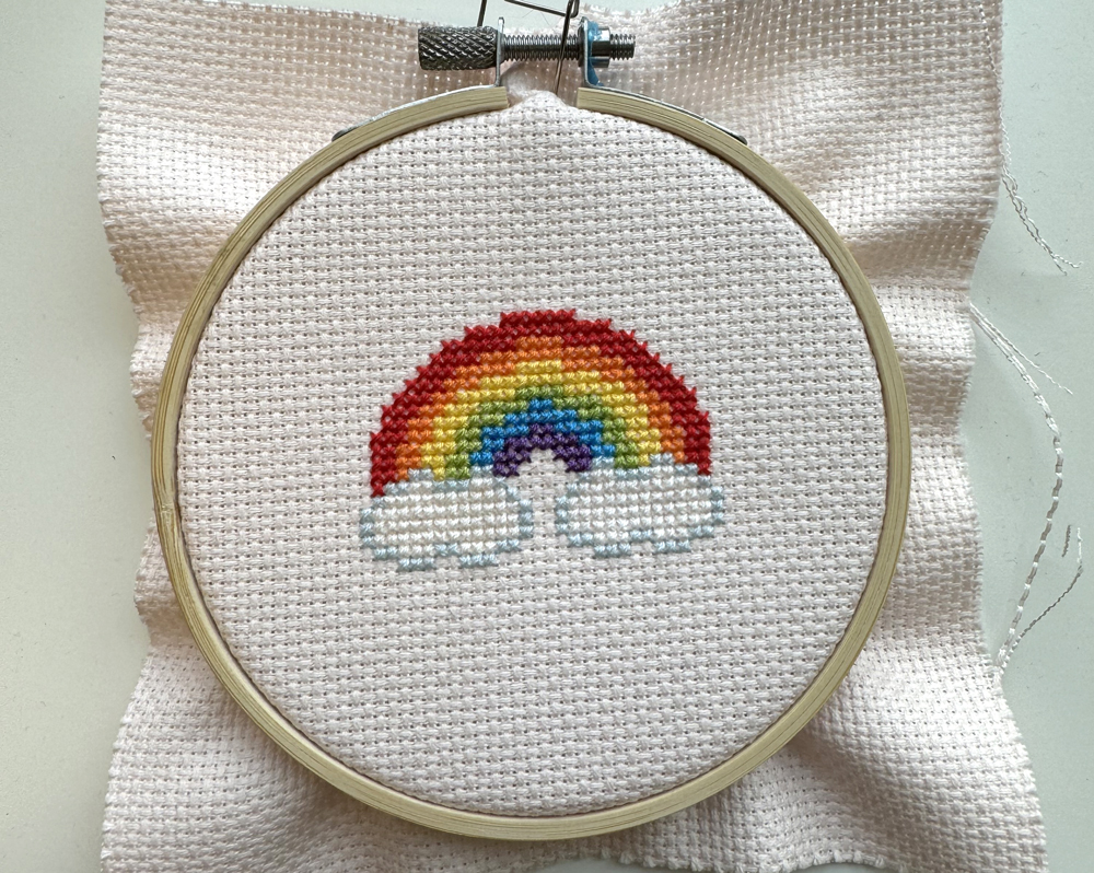 cross stitch rainbow