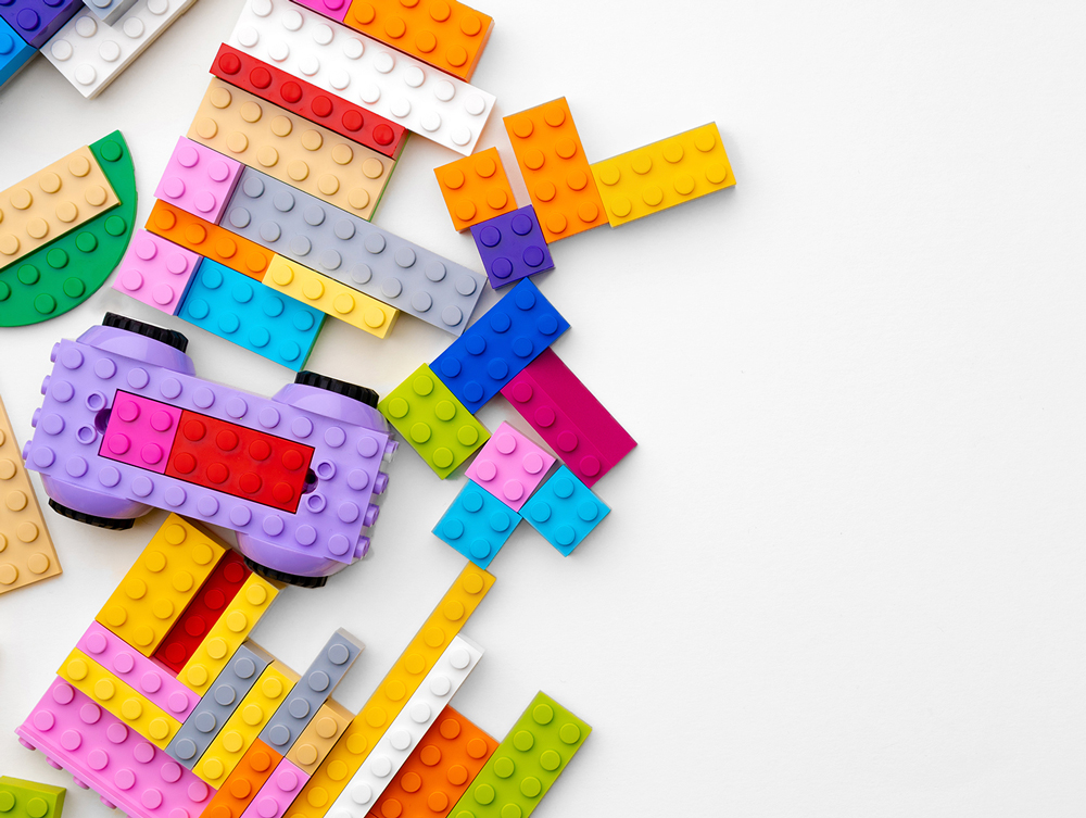colorful Lego pieces